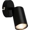 B.K.Licht - Lampada LED interna EEK A orientabile, 3000 K bianco caldo, 2 W, 450 lumen, ca. 50.000h di luce, lampada lettura, soggiorno, lampada, applique, cucina, 8x15,5 cm, nero