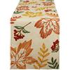 DII Decorazione da tavolo autunnale ricamata da tavolo per pranzo del Ringraziamento, runner da tavolo, 14 x 70, foglie sparse