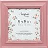 Hampton Frames | Cornice portafoto quadrata | 13x13 cm, rosa, legno invecchiato | Vetro, autoportante o da parete, profilo largo 30 mm | Elegante per casa e ufficio