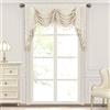 TOPLUXE Mantovana a Cascata per Finestre, Mantovana Damascata con Nappe, Tenda Corta Jacquard per Camera da Letto Soggiorno Cucina 1 Pezzo (Larghezza 150cm, Bianco & Giallo)