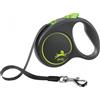 Flexi Guinzaglio per Cani in Fettuccia S 5 m fino a 15 Kg Black Design, verde