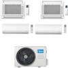 Midea Climatizzatore Condizionatore Midea Console Pavimento + Xtreme Pro Quadri 9000 + 9000 + 12000 + 12000 BTU con U.E. M4O-36HFN8-Q INVERTER Classe A++/A+ R32