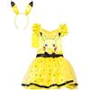 amscan-9911598 Costume Pokemon Pikachu per Bambine da 3 a 4 Ragazze, Multicolore, 3-4 anni, 9911598