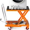 VEVOR Carrello Elevatore Idraulico, Capacità 230kg, Altezza di Sollevamento 220-720 mm, Piattaforma Elevatore Manuale a Forbice Singola con 4 Ruote Cuscinetto Antiscivolo, Carrello Idraulico a Forbice
