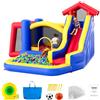VEVOR Castello Gonfiabile, Trampolino da Gioco per Esterni, Castello Gonfiabile con Ventilatore, Scivolo e Borsa di Stoccaggio, Castello Gonfiabile per Giardino Familiare 333 x 338 x 230 cm