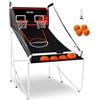 VEVOR Gioco Arcade di Pallacanestro Pieghevole, Sport Domestico, 2 Persone 4 Palloni 8 Modalità, Tabellone Segnapunti Elettronico LCD e Pompa di Gonfiaggio, Gioco per Bambini, Adulti, Bianco Nero