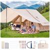 VEVOR Tende Gonfiabili per Campeggio, Tenda Gonfiabile 3-5 Persone con Pompa Mano, Tenda Glamping 300D Oxford 4 Stagioni, Baldacchino, Jack per Stufa, 2 Porte e 2 Finestre Rete, Borsa Portaoggetti