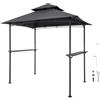VEVOR Gazebo per Barbecue 243 x 150 cm, Gazebo per Barbecue da Esterno con Tetto a 2 Livelli, Copertura per Barbecue da Giardino in Acciaio Verniciato a Polvere, per Grigliate, Feste, Picnic