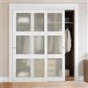 VEVOR Porta Scorrevole per Armadio, 1829 mm x 2032 mm, in Vetro Smerigliato a 5 Livelli con Kit Ferramenta, Lastra in Legno Massello e MDF con Superficie Impermeabile per Armadi Camere da Letto