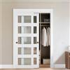 VEVOR Porta Scorrevole per Armadio, 1219 mm x 2032 mm, in Vetro Smerigliato a 5 Livelli con Kit Ferramenta, Lastra in Legno Massello e MDF con Superficie Impermeabile per Armadi Camere da Letto