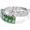 SWAROVSKI ANELLO MATRIX, BIANCO E VERDE, PLACCATO RODIO 58