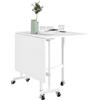 HOMCOM Tavolo da pranzo pieghevole per 4-6 persone Tavolo da pranzo pieghevole con ruote e ali pieghevoli Tavolo pieghevole per cucina soggiorno 120x80x73 cm Bianco