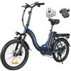 SAMEBIKE CY20 Bicicletta elettrica pieghevole, ruota a raggi da 20*2,35", motore da 350W, batteria da 36V 12Ah - Blu scuro