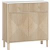 HOMCOM Credenza Buffet in Legno con 2 Cassetti, Armadietto e Piano d'Appoggio Effetto Marmo, 77x30x80 cm, color Rovere | Aosom Italy