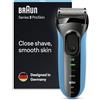 Braun Series 3 ProSkin 3010s Rasoio Elettrico, Nero/Blu e Rasoio Elettrico da Uomo Wet&Dry Ricaricabile e Senza Fili