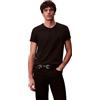 Calvin Klein Uomo T-Shirt Maniche Corte Smooth Solid Tee con Scollo a V, Nero (Black), S