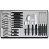 Victorinox Set da Tavola Swiss Modern per 6 Persone, 24 pezzi, incl. Coltelli da Bistecca Affilati a Filo Ondulato, Impugnature Sintetiche, Nero