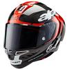 Alpinestars Race Supertech R10 Element - Casco integrale da motociclista, in carbonio, colore nero, rosso brillante, taglia M