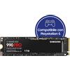 Samsung 990 PRO NVMe M.2 SSD, 1TB, PCIe 4.0, 7.450 MB/s in lettura, 6.900 MB/s i