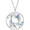 Engelsrufer ERN-FISHOCEAN-65-ZIM - Collana da donna in argento sterling con ciondolo a forma di pesce Yin Yang - con zirconi scintillanti - regolabile in tre lunghezze - lunghezza: 42 + 4 + 4 cm