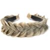 TOECWEGR Fascia per capelli intrecciata Messy Wide 2 Strands Fluffy Braids Wig with Tooth Women Headband Band (marrone chiaro)