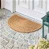 Astra Zerbino moderno per porta d'ingresso - Tappetino in cocco 45x75cm a semicerchio naturale - Tappetino antisdrucciolo robusto - Zerbino interno