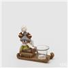 EDG Enzo De Gasperi Portacandela Renna con Slitta Natale H 13 Cm Scatola Regalo Multicolor