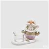 EDG Enzo De Gasperi Portacandela Babbo Natale Deco H 12 Cm Scatola Regalo Green Pink