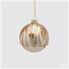 EDG Enzo De Gasperi Addobbo Palla di Natale Foglie D 8 Cm Vetro Amber