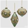 EDG Enzo De Gasperi Addobbo Palla Trottola Fuso di Natale Zarina Ass. D 8 Cm Green Gold 1 Pz