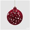 EDG Enzo De Gasperi Addobbo Palla di Natale Velvet D 10 Cm Burgundy