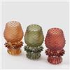 EDG Enzo De Gasperi Portacandela Pigna di Natale con Base Ass. H 12,5 cm D 7,5 cm Vetro Multicolor 1 Pz