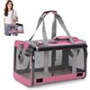 ALLSOPETS Trasportino Pieghevole per Gatti e Cani Fino a 9 kg, Borsa Morbida Traspirante con Tappetino Lavabile e Tracolla, per Viaggi Auto Aereo e Visite Veterinarie (Rosa mélange)