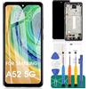 SRJTEK OLED per Samsung Galaxy A52 5G Schermo di ricambio per Samsung A52 5G LCD A526 Digitizer per SM-A526B Display LCD A526U Touch Screen Assembly Kit di riparazione con telaio (supporto impronte digitali)