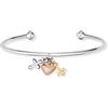 Engelsrufer Bracciale da donna in argento sterling e tre ciondoli tricolore - croce cuore ancora - regolabile individualmente - senza nichel, 18 cm, Argento sterling, Nessuna pietra preziosa