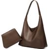 HAIWILL Borsa a mano da donna, grande borsa shopper da donna, con chiusura lampo, in pelle, borsa a tracolla, 2 pezzi, per lavoro, scuola, shopping, caffè
