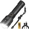 Aglow.it Torcia Led potente Polic 80000w Tattica Ricaricabile USB, Super luminosa Torcia