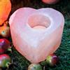 Lampade di Sale Store Portacandela di Sale Himalayano Rosa scolpito a forma di Cuore 1 kg per lumini tea light