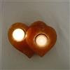 Lampade di Sale Store Portacandela di Sale Himalayano Rosa scolpito a forma di 2 Cuori 1,2 kg per lumini tea light