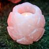 Lampade di Sale Store Portacandela di Sale Himalayano Rosa scolpito a forma di Rosa 1 kg per lumini tea light