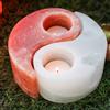 Lampade di Sale Store Portacandela di Sale Himalayano Rosa e Bianco a forma di Yin-Yang 1 kg per lumini tea light