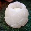 Lampade di Sale Store Portacandela di Sale Himalayano Bianco scolpito a forma di Rosa 750 g per lumini tea light