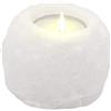 Lampade di Sale Store Portacandela di Sale Himalayano Bianco scolpito a forma di Sfera grezza 750 g per lumini tea light