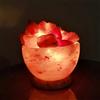Lampade di Sale Store Lampada di Sale Himalayano Rosa Braciere rotondo liscio con pezzotti 3 kg con luce calda e base il legno