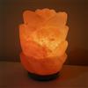 Lampade di Sale Store Lampada di Sale Himalayano USB Rosa scolpita a forma di Tulipano 600 g con luce Led RGB e base in legno