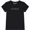GUESS ITALIA SPA T-SHIRT GUESS RAGAZZA NERA CON BRAND IN STASS J4RI49J1314 95%COTONE 5%SPANDEX
