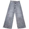 GUESS ITALIA SPA NEW COLLECTION JEANS RAGAZZA GUESS GREY MODELLO A PALAZZO W/STARS J5YA00D5NJ0