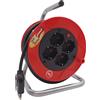 BRENNENSTUHL Avvolgicavo prolunga elettrica 230V (16A) 15m 4 prese bipasso Schuko cavo 3x1,5 mm²
