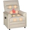 HOMCOM Poltrona Relax Elettrica Massaggiante e Riscaldante con Poggiapiedi, Silenziosa, Poltrona Reclinabile 150° in Velluto Pet Friendly con Funzione Memory, 2 Telecomandi per Soggiorno, Beige