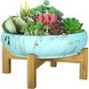 ARTKETTY Vaso per Piante Grasse, Grande Vaso Bonsai in Marmo con Vassoio di Drenaggio in Ceramica per Piante da Fiore Cactus da Interno Decorazione Giardino di Casa